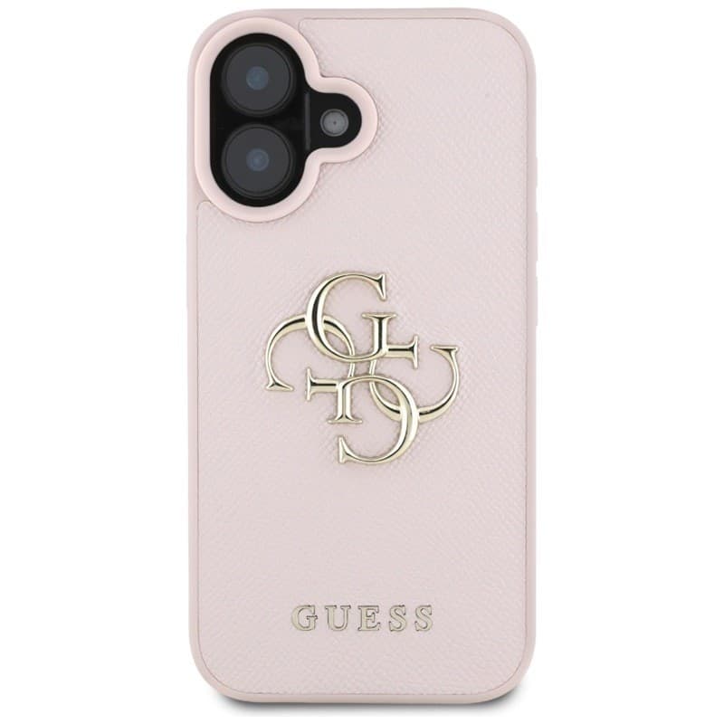 Guess Grained Big 4G Logo Small Classic Logo - Case for iPhone 16 (pink) - 3