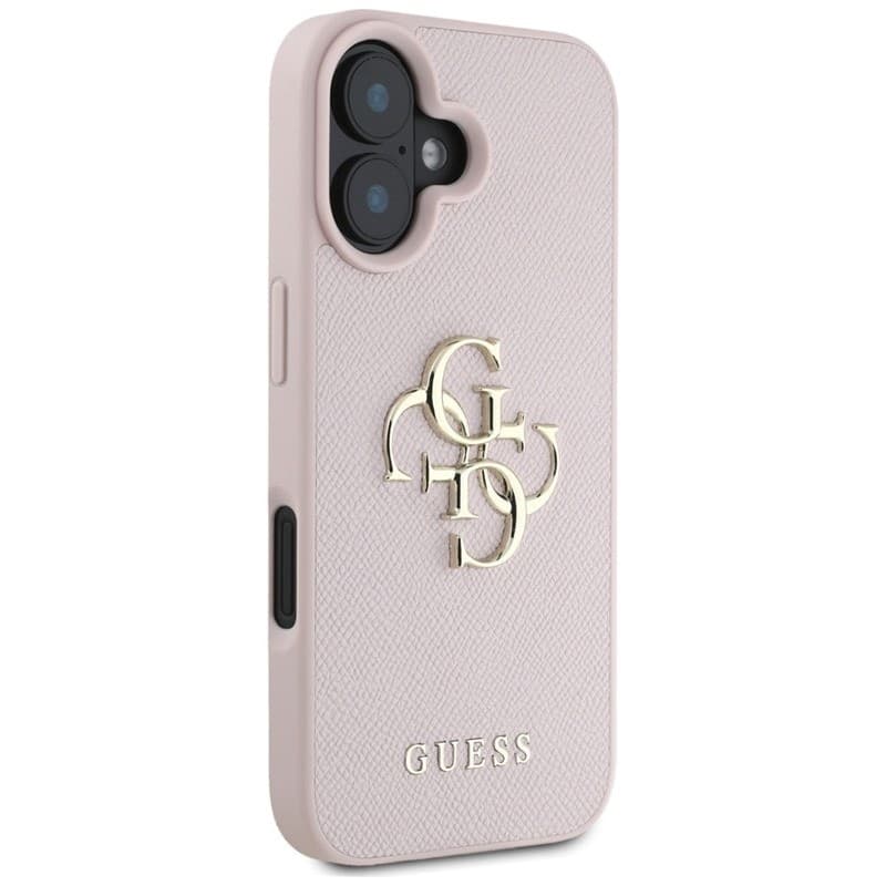 Guess Grained Big 4G Logo Small Classic Logo - Case for iPhone 16 (pink) - 4