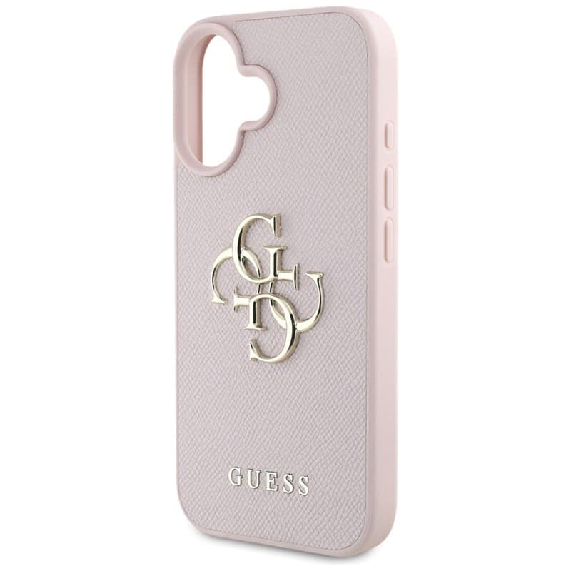 Guess Grained Big 4G Logo Small Classic Logo - Case for iPhone 16 (pink) - 6