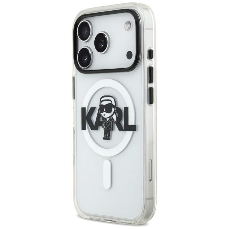 Karl Lagerfeld IML Karl Sketch Logo MagSafe - Custodia per iPhone 17 Pro (trasparente) - 2