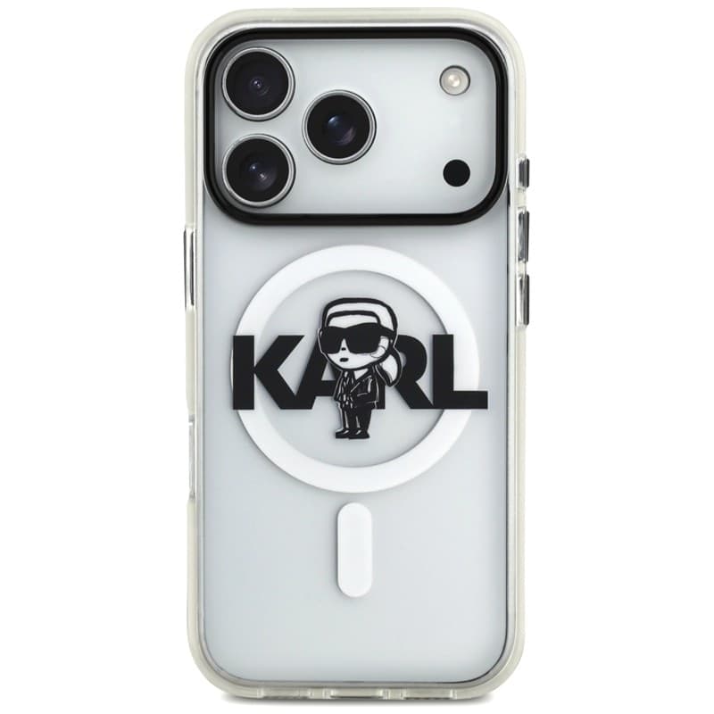 Karl Lagerfeld IML Karl Sketch Logo MagSafe - Custodia per iPhone 17 Pro (trasparente) - 3