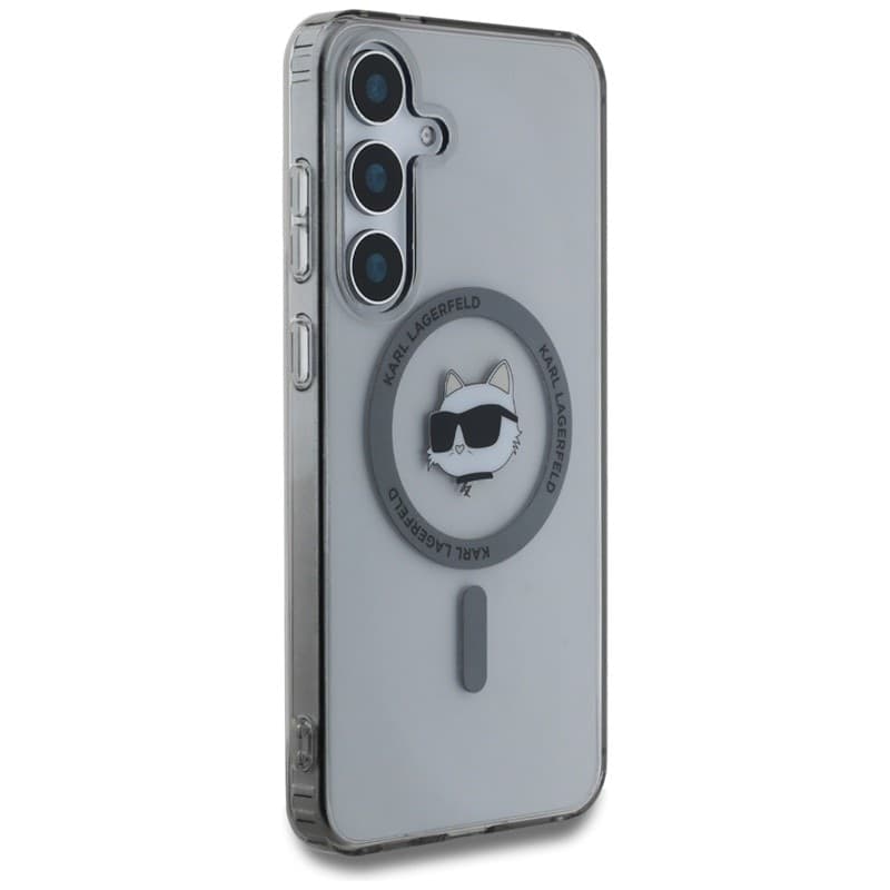 Karl Lagerfeld Button Choupette Head Printed Logo MagSafe - Case for Samsung Galaxy S25 (Black) - 4