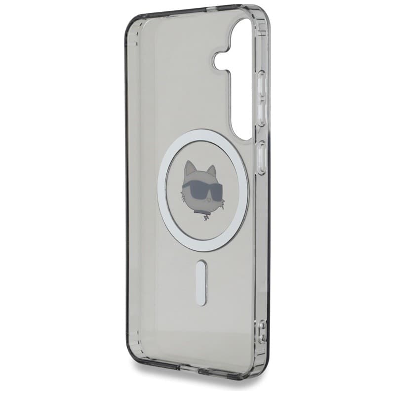 Karl Lagerfeld Button Choupette Head Printed Logo MagSafe - Case for Samsung Galaxy S25 (Black) - 7