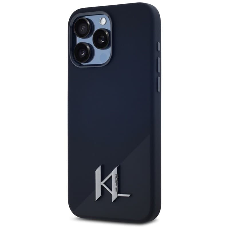 Karl Lagerfeld Silicone Shadow Metal Initial MagSafe - Case for iPhone 15 Pro (black) - 2