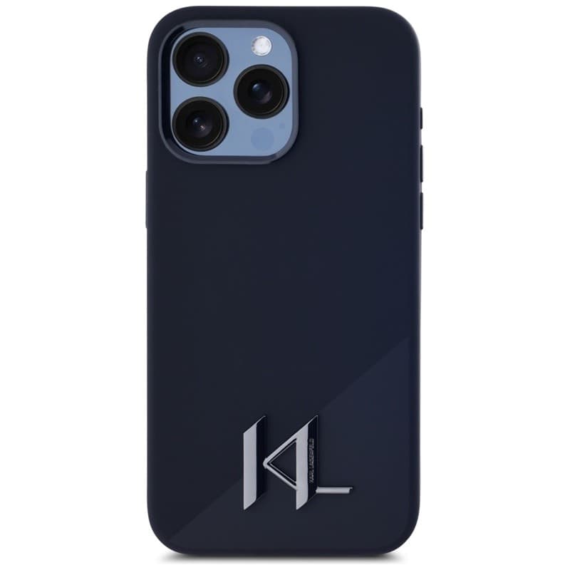 Karl Lagerfeld Silicone Shadow Metal Initial MagSafe - Case for iPhone 15 Pro (black) - 3