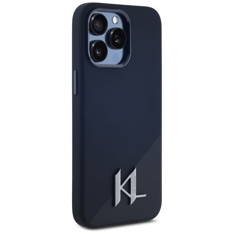 Karl Lagerfeld Silicone Shadow Metal Initial MagSafe - Case for iPhone 15 Pro (black) - 4
