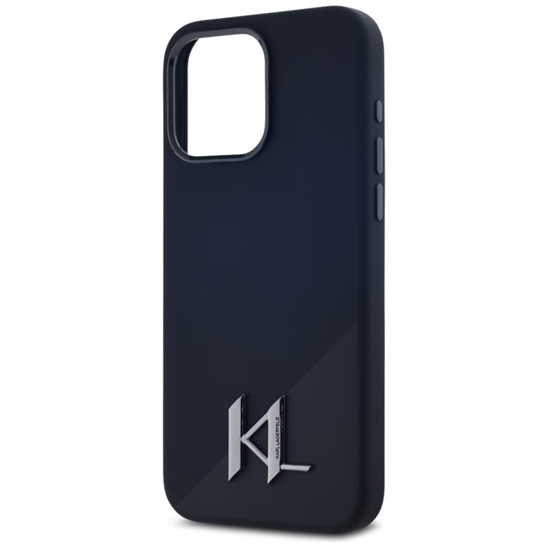 Karl Lagerfeld Silicone Shadow Metal Initial MagSafe - Case for iPhone 15 Pro (black) - 6