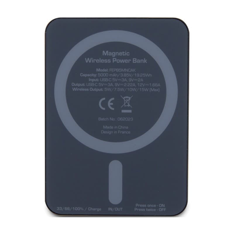 Ferrari Metal Logo MagSafe - Induction Power Bank 5000 mAh 15W MagSafe (Black) - 3