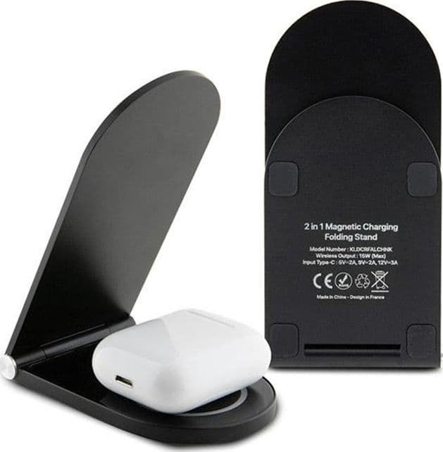 Karl Lagerfeld Choupette MagSafe - Foldable 2-in-1 Inductive Charger with MagSafe for iPhone and AirPods 15W (black) - 3