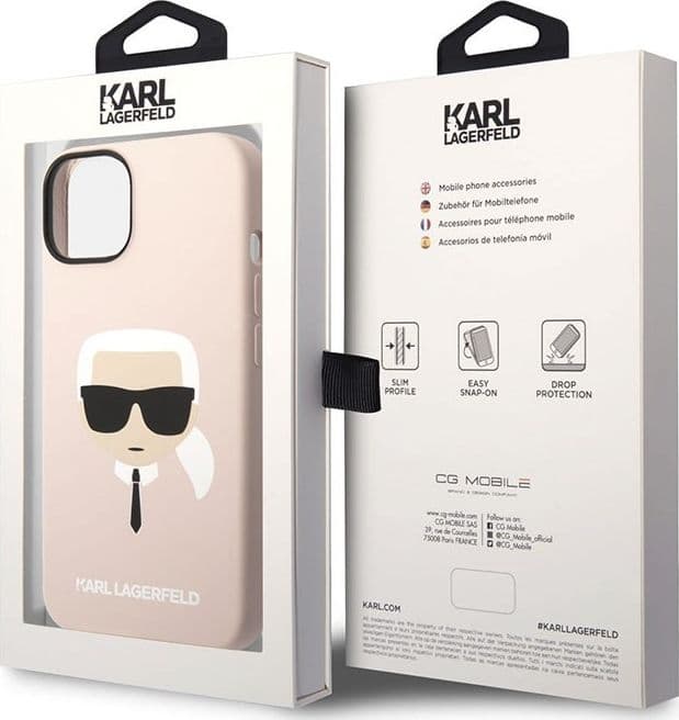 Karl Lagerfeld Silicone Ikonik Karl's Head MagSafe - Case for iPhone 14 Plus (Pink) - 6
