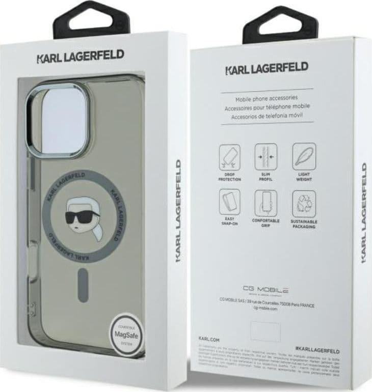 Karl Lagerfeld IML Metal Karl Head MagSafe - Case for iPhone 16 Pro (black) - 8