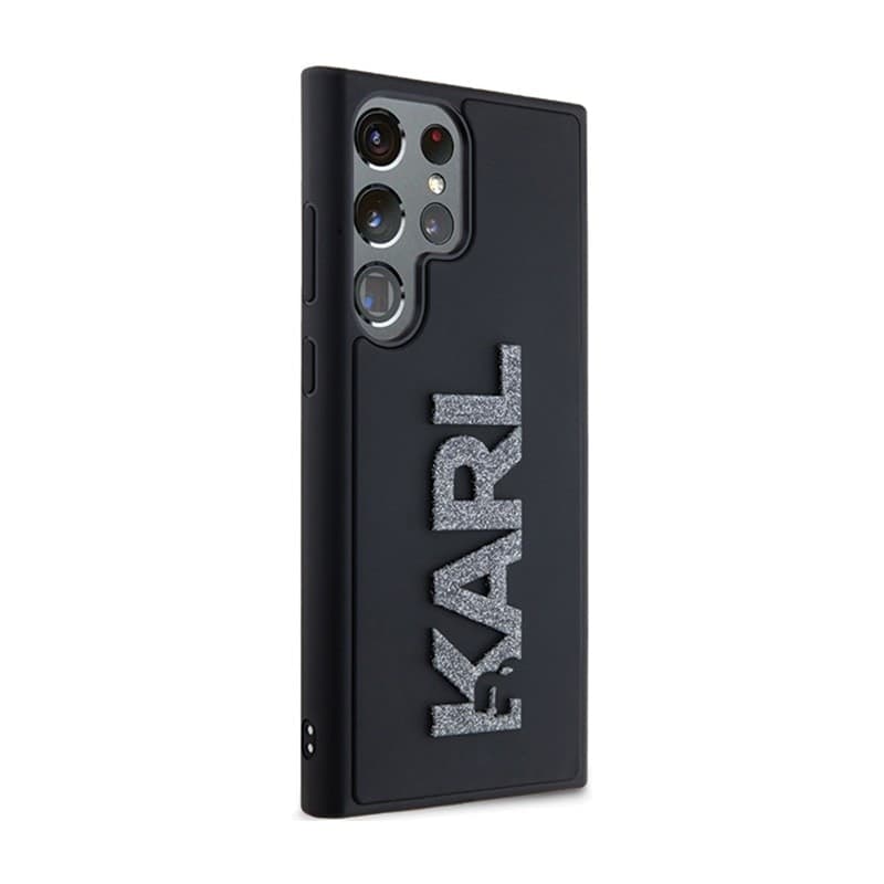 Karl Lagerfeld 3D Rubber Glitter Logo - Samsung Galaxy S23 Ultra Case (black) - 3