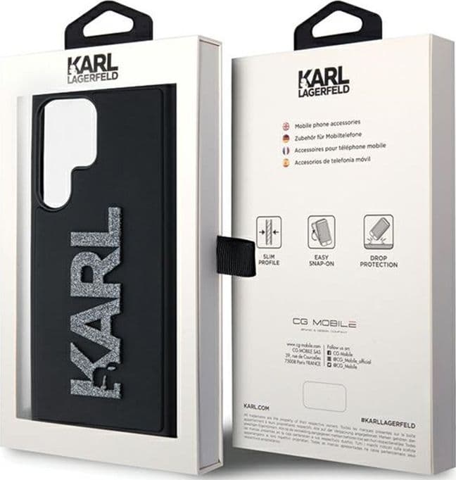 Karl Lagerfeld 3D Rubber Glitter Logo - Samsung Galaxy S23 Ultra Case (black) - 7