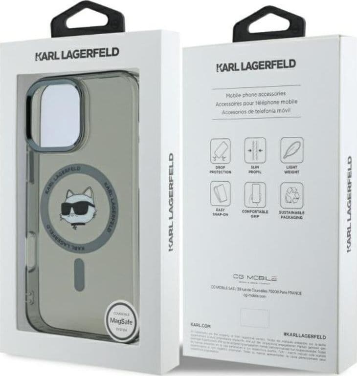 Karl Lagerfeld IML Metal Choupette Head MagSafe - Case for iPhone 16 Pro (black) - 8