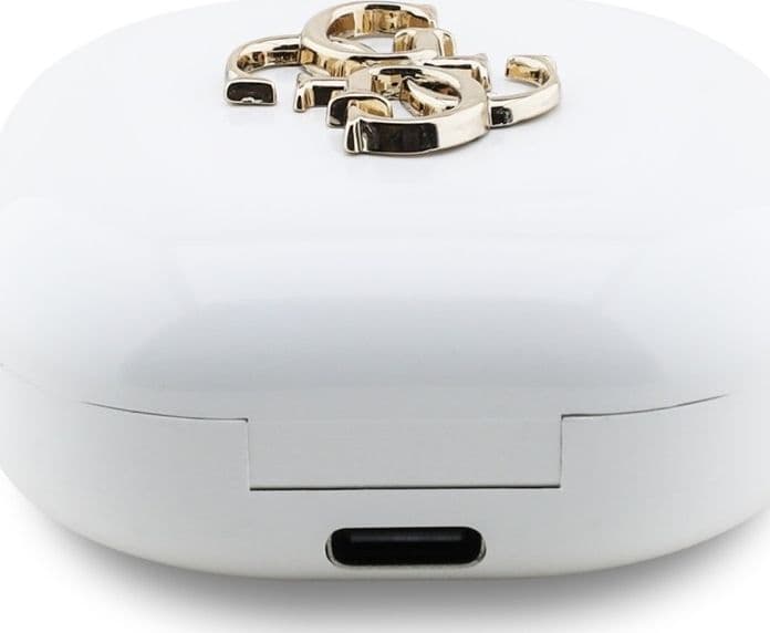 Guess 4G Metal Logo - TWS Bluetooth Earphones + Charging Case (White) - 4