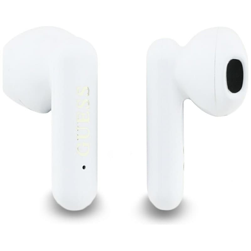 Guess 4G Metal Logo - TWS Bluetooth Earphones + Charging Case (White) - 5