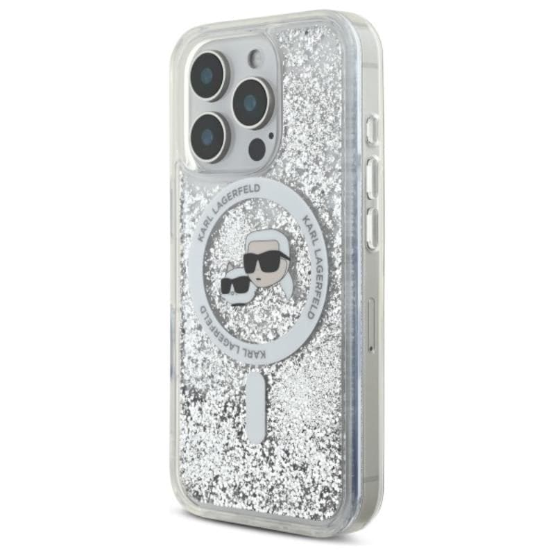 Karl Lagerfeld Liquid Glitter Karl & Choupette Head MagSafe - Case for iPhone 16 Pro Max (transparent) - 2