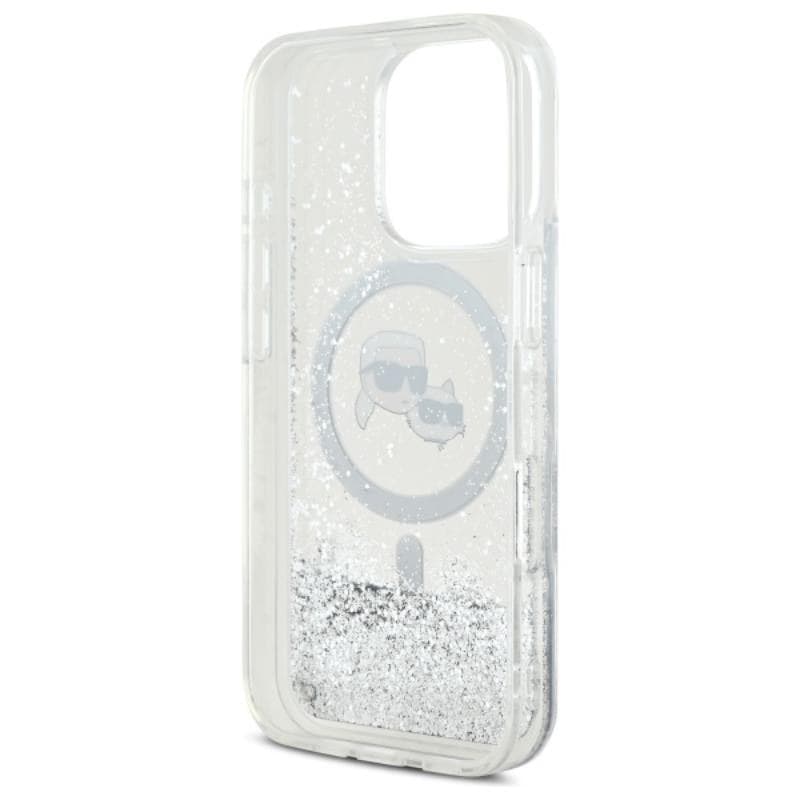 Karl Lagerfeld Liquid Glitter Karl & Choupette Head MagSafe - Case for iPhone 16 Pro Max (transparent) - 7