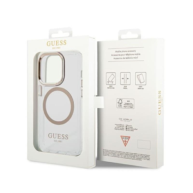 Guess Metal Outline MagSafe - Case for iPhone 14 Pro (Clear) - 8