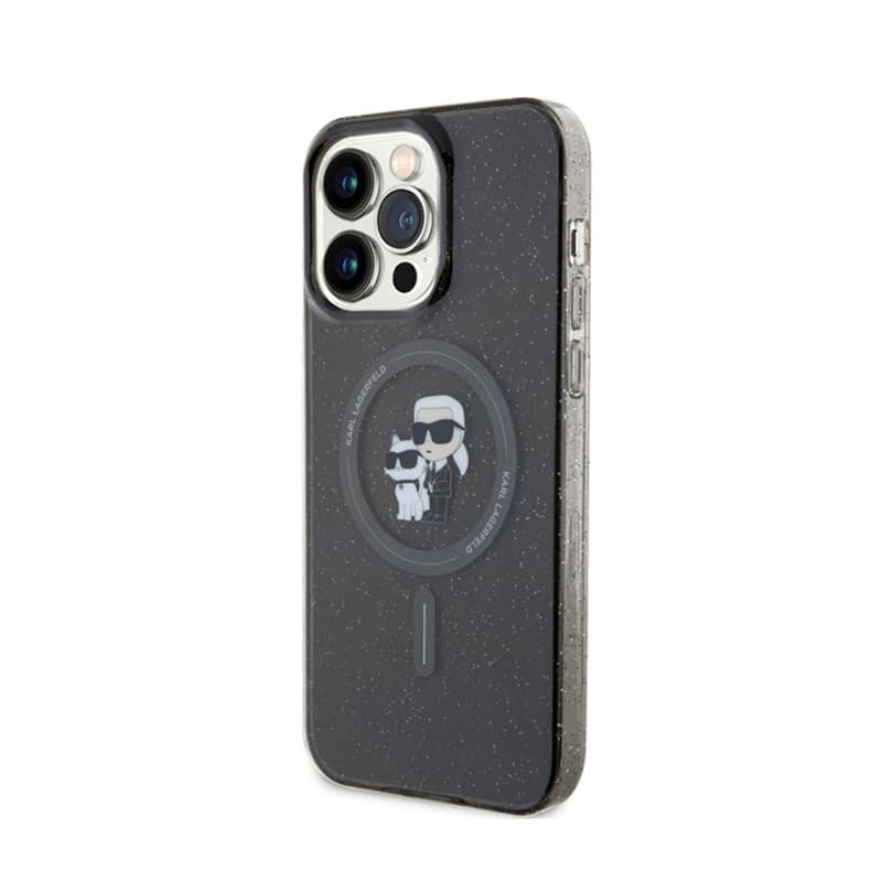 Karl Lagerfeld Karl & Choupette Glitter Magsafe - Case for iPhone 15 Pro Max (Black) - 2