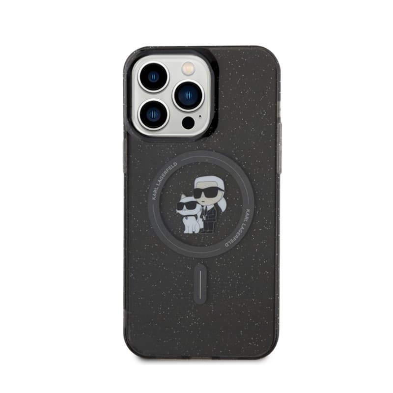 Karl Lagerfeld Karl & Choupette Glitter Magsafe - Case for iPhone 15 Pro Max (Black) - 3