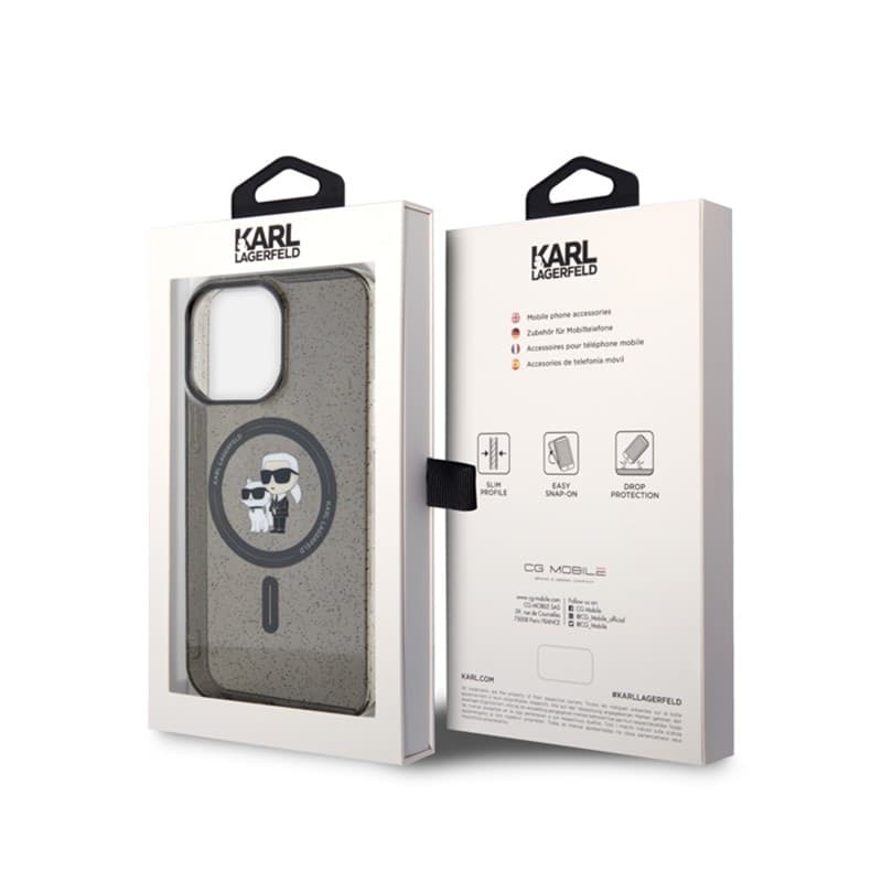 Karl Lagerfeld Karl & Choupette Glitter Magsafe - Case for iPhone 15 Pro Max (Black) - 8