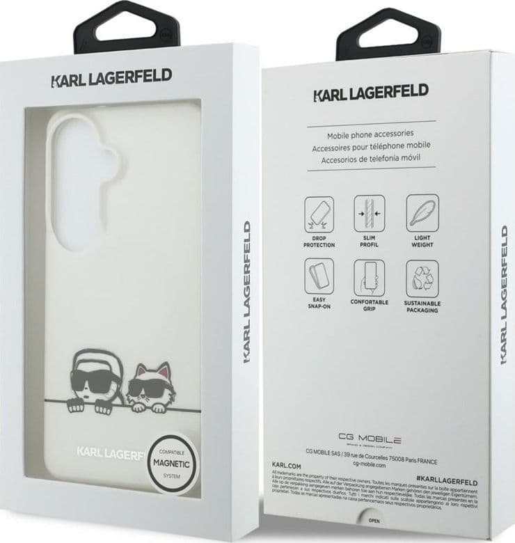 Karl Lagerfeld IML Peekaboo Karl & Choupette MagSafe - Custodia per Samsung Galaxy S26 (trasparente) - 7