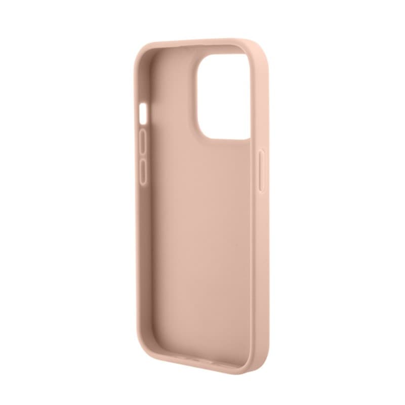 Guess Croco Triangle Metal Logo - Case for iPhone 15 Pro (Pink) - 5