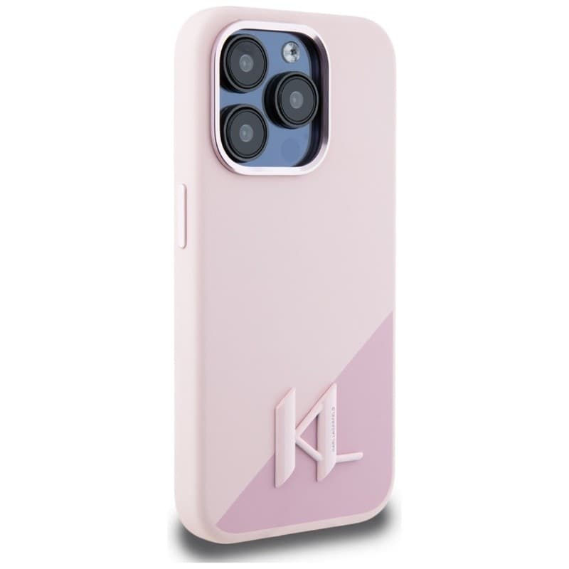Karl Lagerfeld Silicone Shadow Metal Initial MagSafe - Case for iPhone 15 Pro (pink) - 4