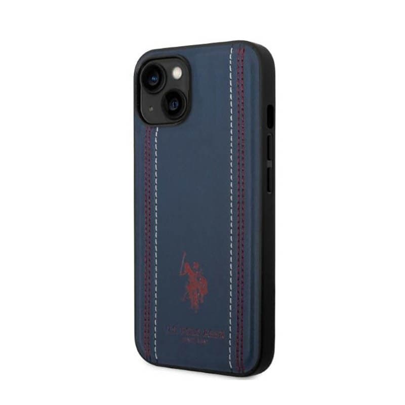 US Polo Assn Leather Stitch - Case for iPhone 14 Plus (Navy blue) - 2