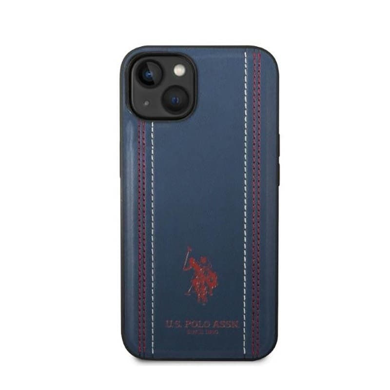 US Polo Assn Leather Stitch - Case for iPhone 14 Plus (Navy blue) - 3