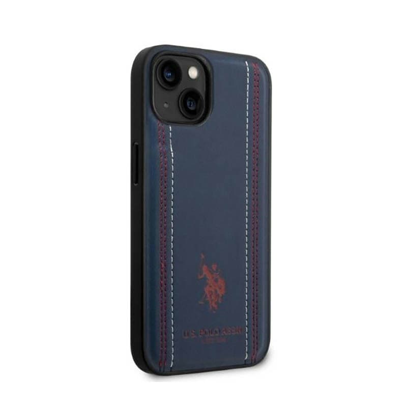 US Polo Assn Leather Stitch - Case for iPhone 14 Plus (Navy blue) - 4