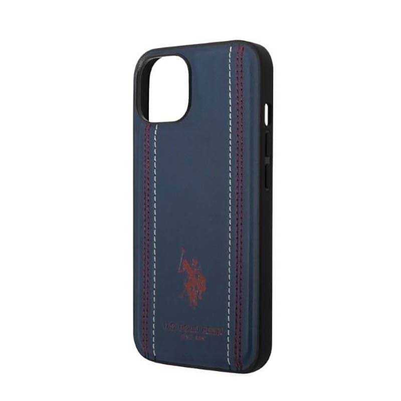 US Polo Assn Leather Stitch - Case for iPhone 14 Plus (Navy blue) - 6