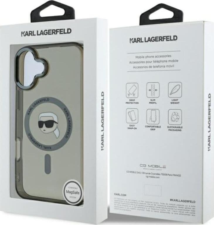 Karl Lagerfeld IML Metal Karl Head MagSafe - Case for iPhone 16 (black) - 8