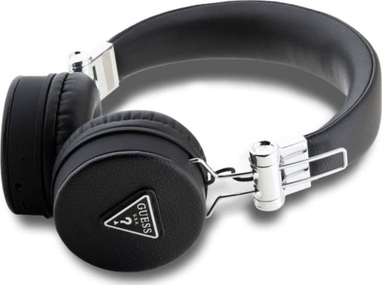 Guess Grained Classic Round Shape - Wireless Over-Ear Bluetooth ENC Headphones (Black) - 2