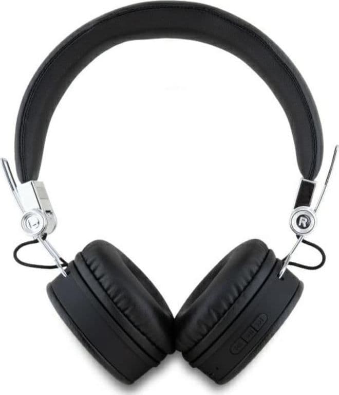 Guess Grained Classic Round Shape - Wireless Over-Ear Bluetooth ENC Headphones (Black) - 3