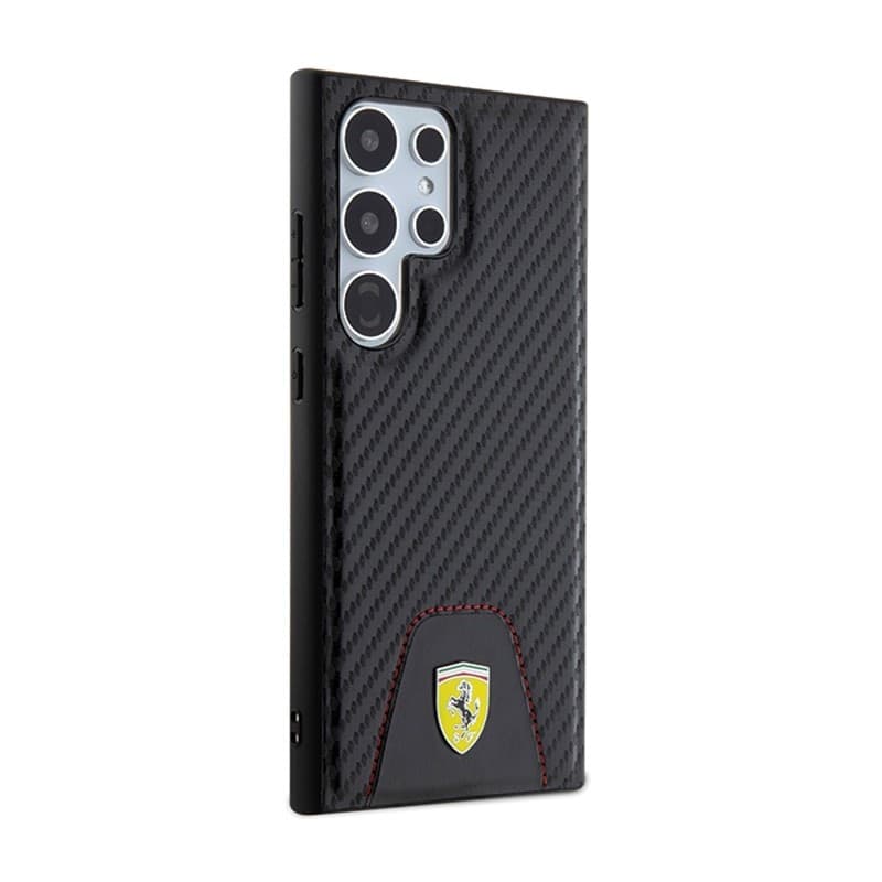 Ferrari Carbon Stitched Bottom - Case for Samsung Galaxy S24 Ultra (black) - 4