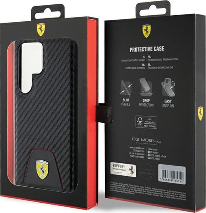 Ferrari Carbon Stitched Bottom - Case for Samsung Galaxy S24 Ultra (black) - 8