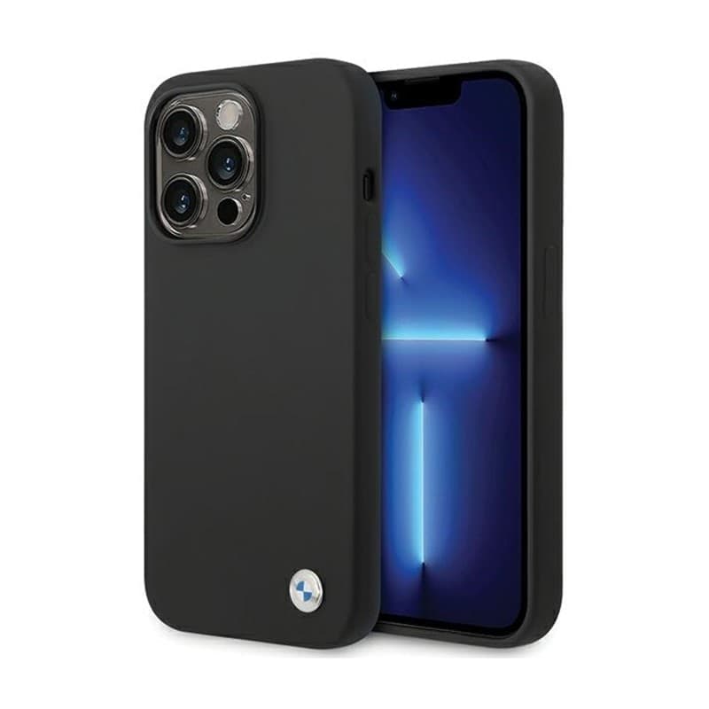 BMW Silicone Metal Logo - Case for iPhone 15 Pro (Black)