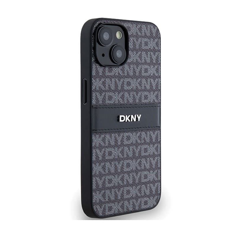 DKNY Leather Mono Stripe & Metal Logo - Case for iPhone 14 / 15 / 13 (black) - 4