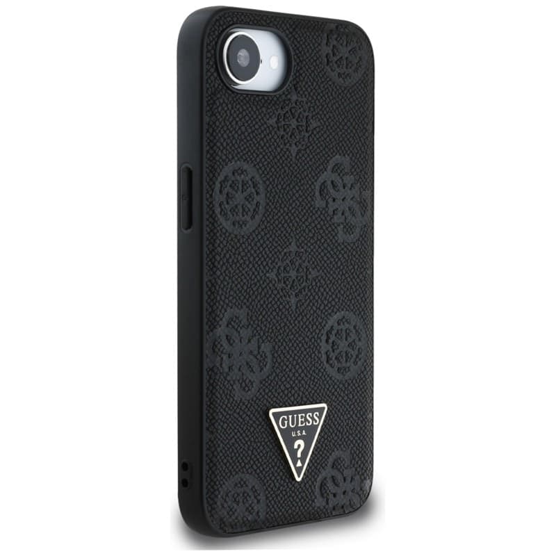 Guess Grained Hot Stamp Peony Triangle Logo MagSafe - Case for iPhone 16e (black) - 4