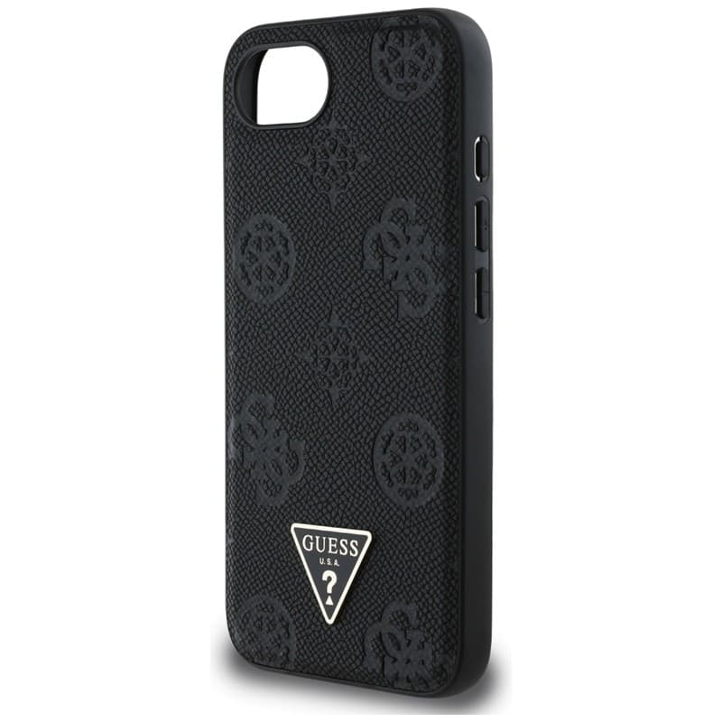 Guess Grained Hot Stamp Peony Triangle Logo MagSafe - Case for iPhone 16e (black) - 6