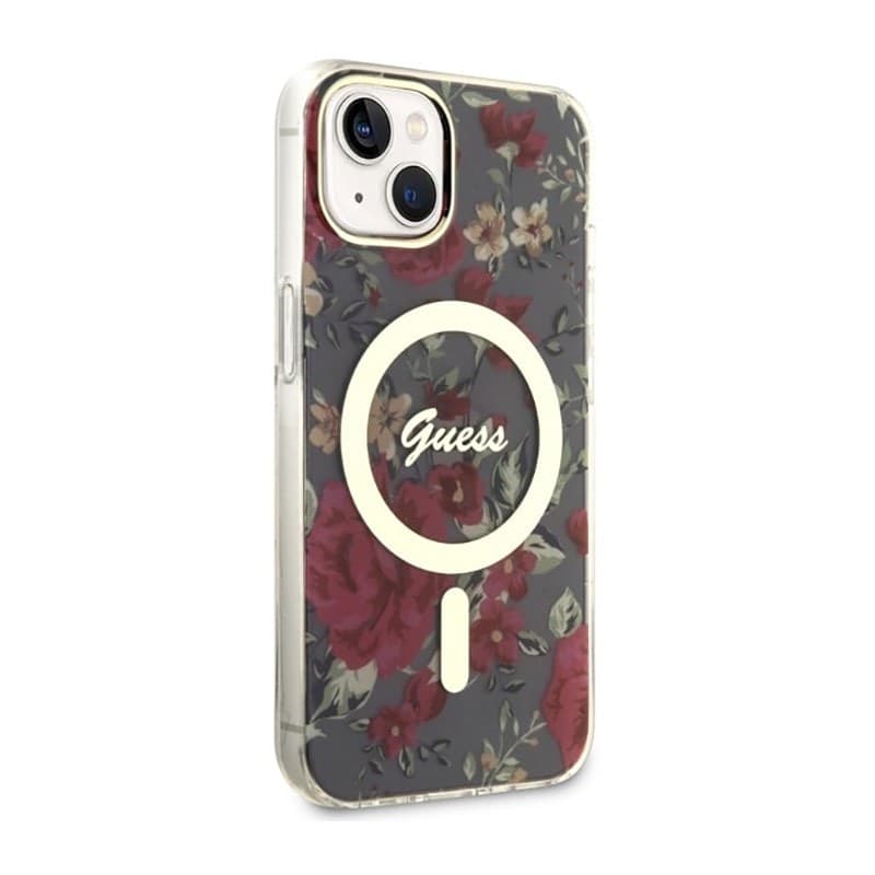 Guess Flower MagSafe - Case for iPhone 14 Plus (Green) - 4