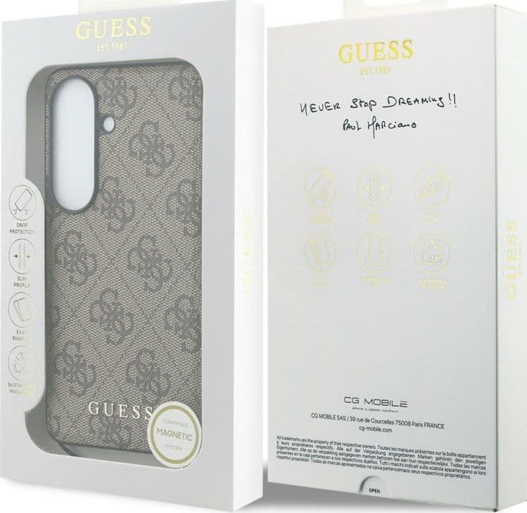Guess 4G Classic Logo Charm MagSafe - Custodia per Samsung Galaxy S26 (marrone) - 7