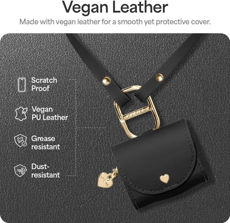 Spigen Cyrill Mini Bag - Case with Strap for Apple AirPods 4 (Black) - 9
