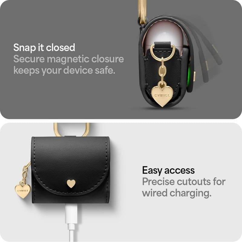 Spigen Cyrill Mini Bag - Case with Strap for Apple AirPods 4 (Black) - 10