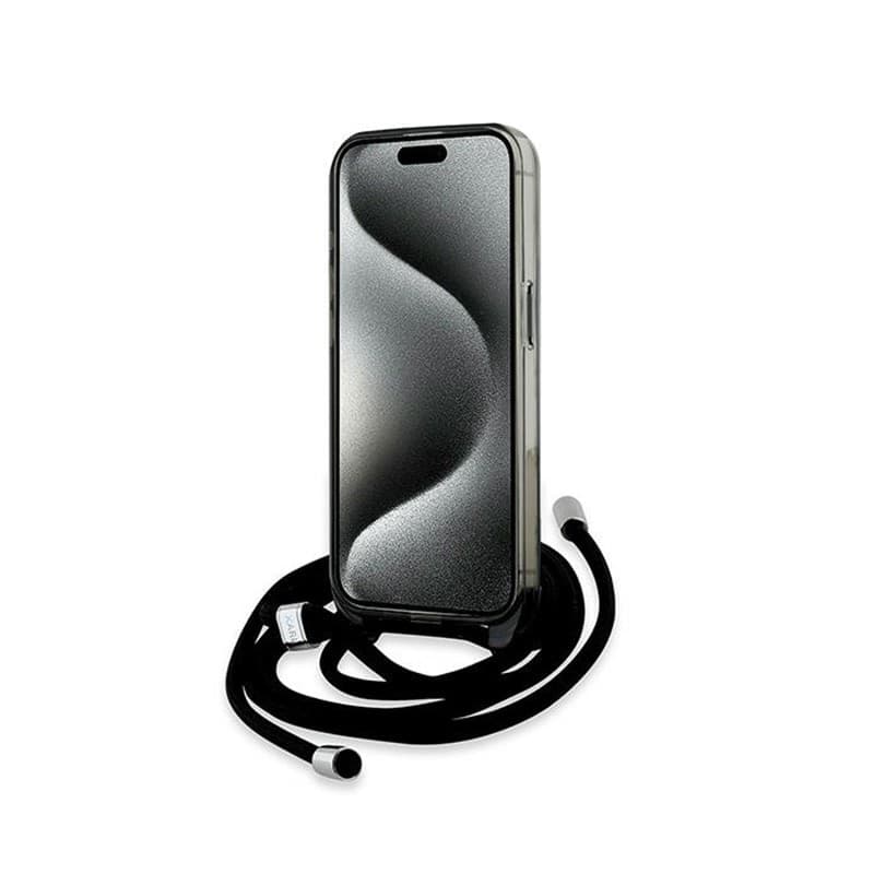 Karl Lagerfeld IML Crossbody Monogram Karl & Choupette Head MagSafe - Case for iPhone 15 Pro Max (Black) - 4