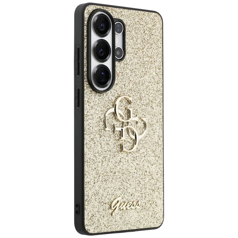 Guess Fixed Glitter Big 4G Metal Logo - Custodia per Samsung Galaxy S26 Ultra (Oro) - 4