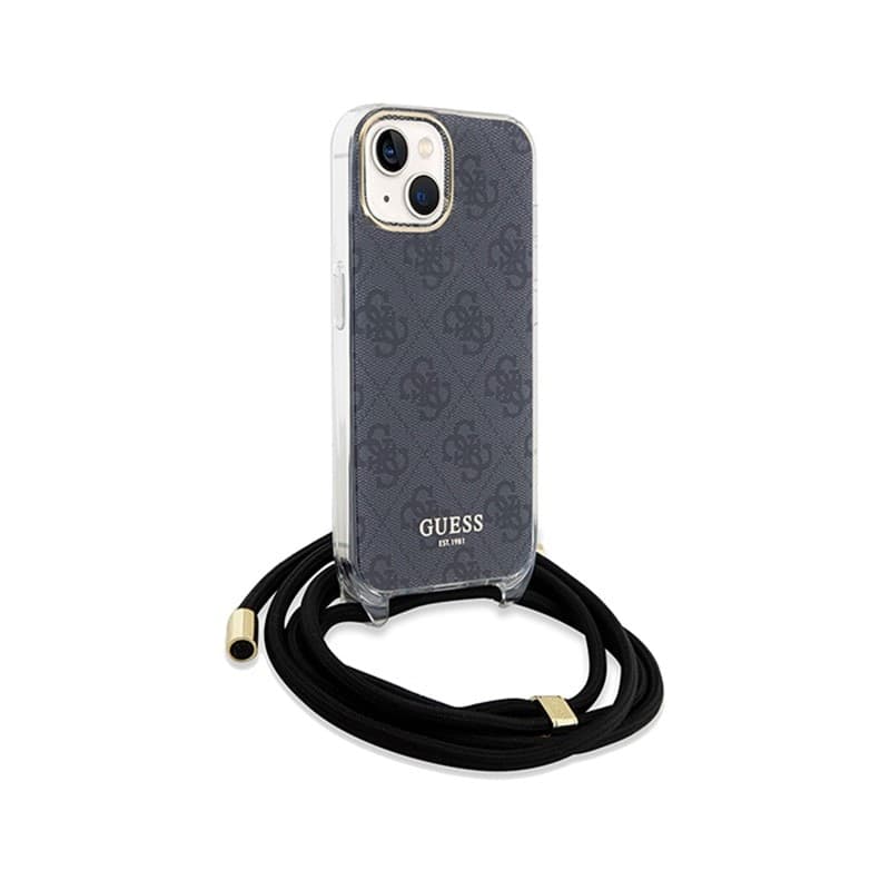 Guess Crossbody Cord 4G Print - iPhone 15 Case (Black) - 3