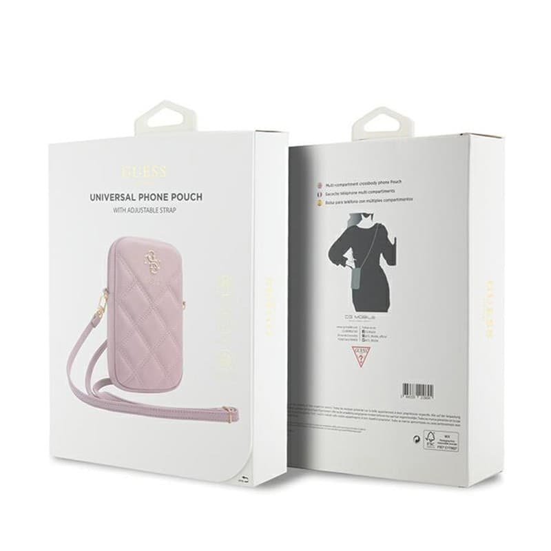 Guess Zip Quilted 4G - Phone bag (pink) - 5